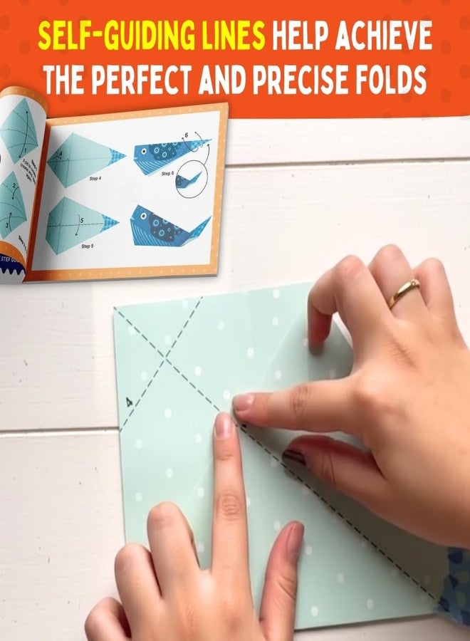 PepPlay 3D Origami Paper, with Booklet and Stickers, Educational, Brain-Boosting Activity, No Mess Paper Craft, Travel-Friendly Airplane Toy, Birthday Return Gift for Boys&Girls Ages 3-8, Orange - Image 3